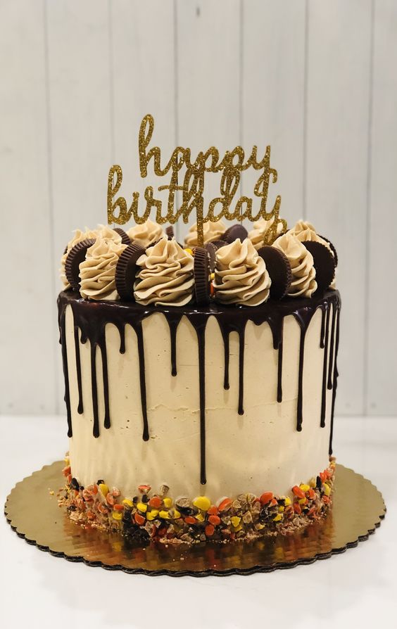 Birthday Two Tier Chocolate Cake Design