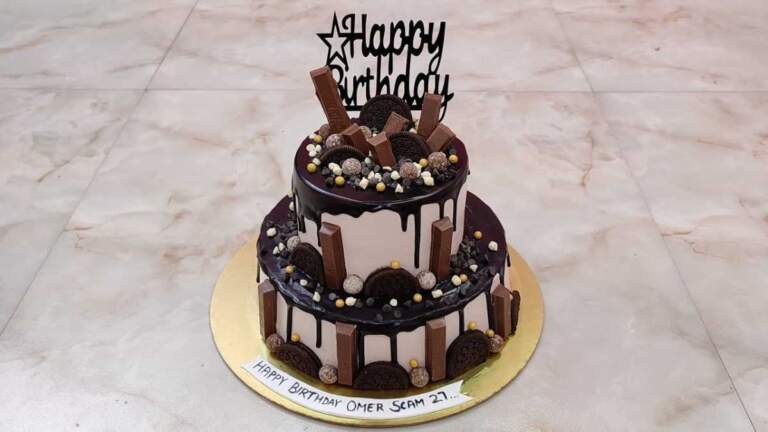 Birthday Two Tier Chocolate Cake Design