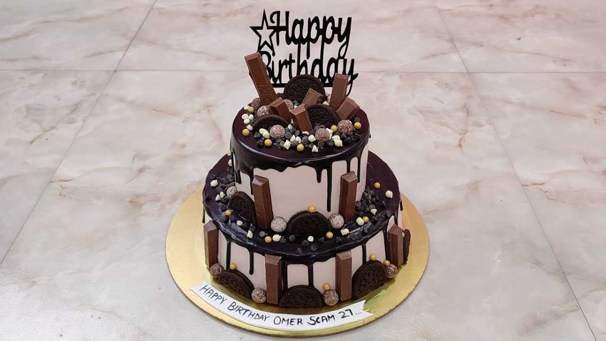 Birthday Two Tier Chocolate Cake Design